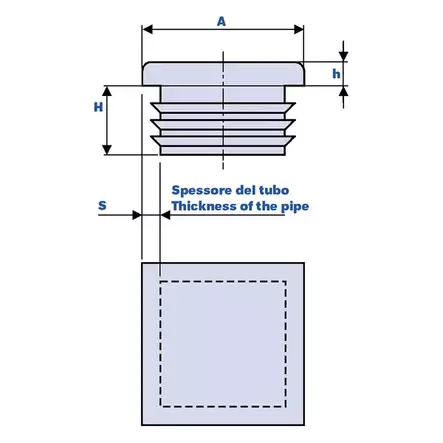 Putkitulppa 35x35 musta - Teipit - KH012130 - 2