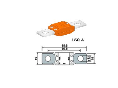 SULAKE MEGA 150A ORANSSI - Liittimet - 0601150 - 1