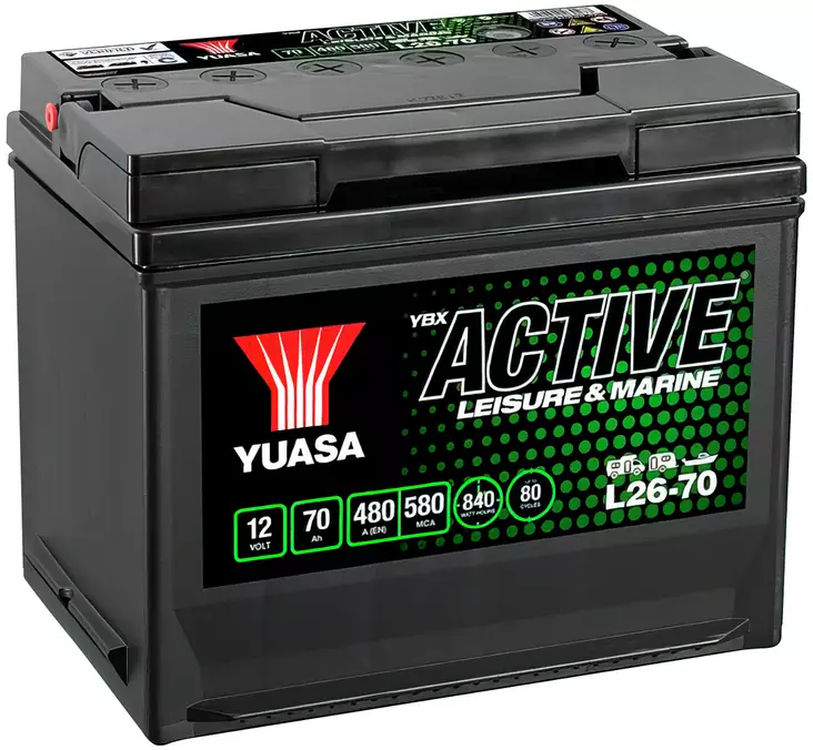 AKKU YUASA VAPAA-AJAN 70AH +- 269X174X225 - Ajoneuvojen akut - L26-70 - 1