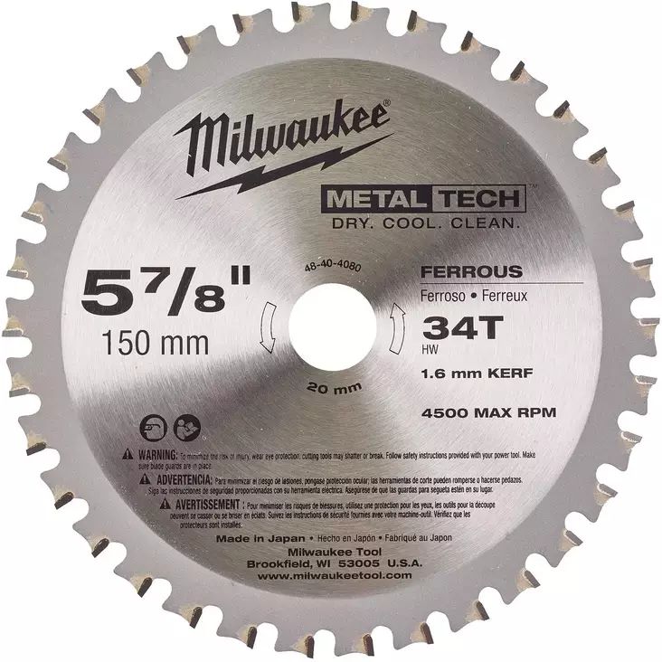 Milwaukee Pyörösahanterä150X20X34T FMCS - Sirkkelinterät - MW501140 - 1