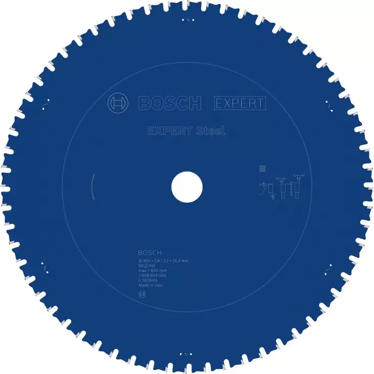 Pyörösahanterä EXP STEEL 305X25,4MM Z60 - Sirkkelinterät - 2608643060 - 1