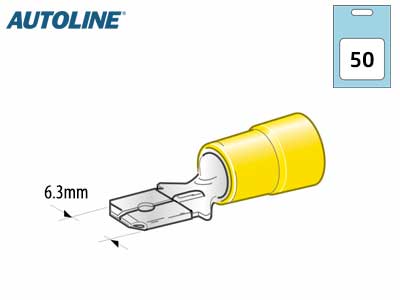 LIITINBLISTER KELTAINEN 6,3 U. (50KPL) - Liittimet - 1862001 - 1