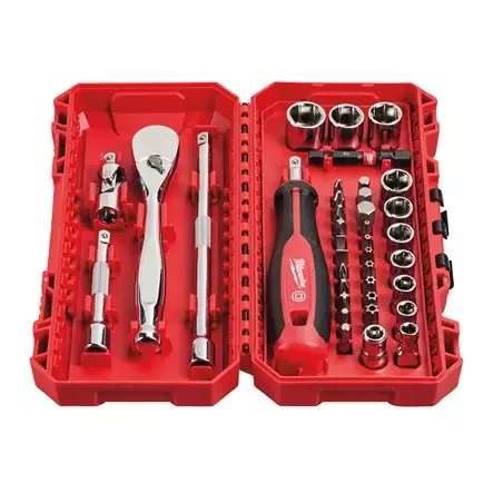 Milwaukee 1/4" hylsyt, räikkä ja väännin - Hylsysarjat - MW498381 - 2