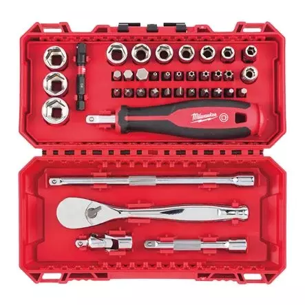 Milwaukee 1/4" hylsyt, räikkä ja väännin - Hylsysarjat - MW498381 - 1