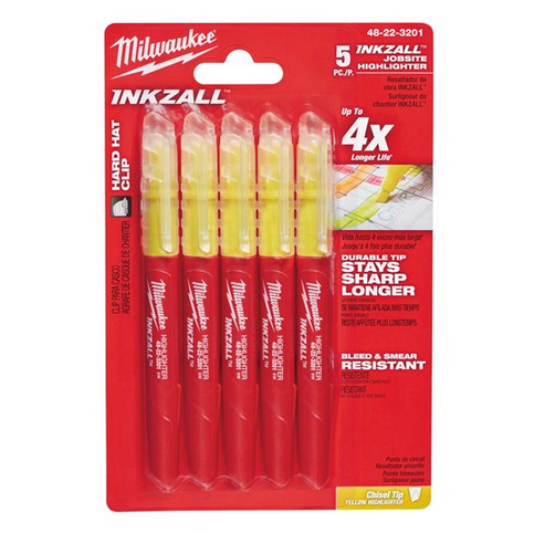 KOROSTUSKYNÄ INKZALL KELTAINEN 5 KPL - Merkintäkynät ja maalit - MW223201 - 1