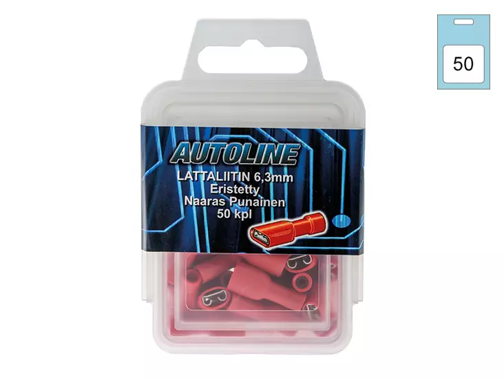 LIITINBLISTER PUN 6,3 MM (50 KPL) - Liittimet - 1851501 - 1