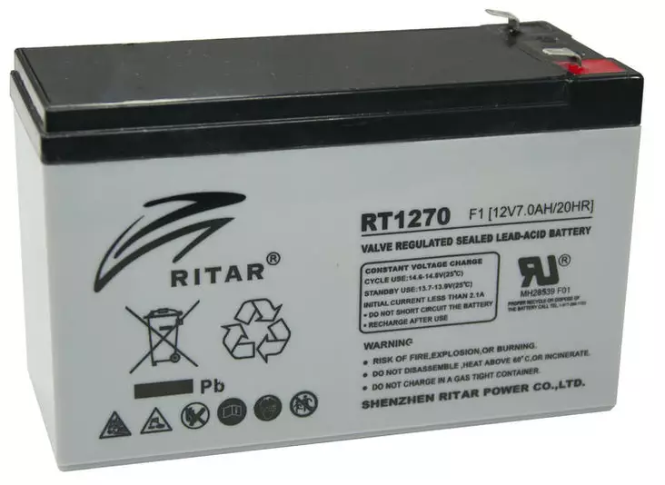 RITAR AKKU 12V, 7AH, 151X65X100MM - Ajoneuvojen akut - RT1270-F1 - 1
