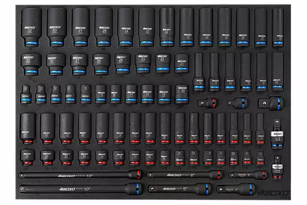 BOXO KONEHYLSYSARJA 3/8"&1/2" 81 OSAA - Moduulit työkaluvaunuihin - 284-BX751 - 1