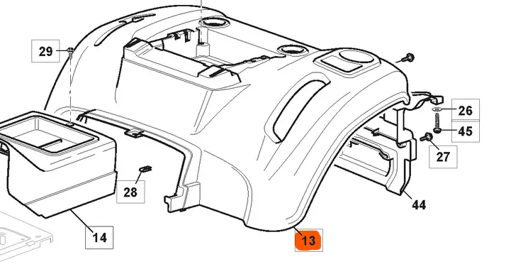 Stiga Takalokasuoja, varaosa 325110399/1 - Varusteet ja tarvikkeet - 3251103991 - 1