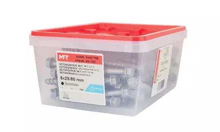 BETONIRUUVI 8X25/80 6KY HDG A 100KPL LAI - Kevytbetoniruuvit - 841152 - 2