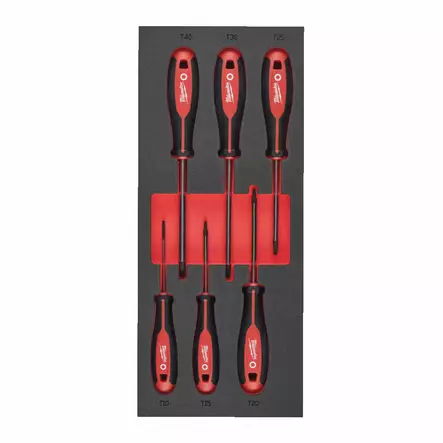 MILWAUKEE RUUVIMEISSELIT 2 TX VAUNU 6P - Moduulit työkaluvaunuihin - MW492392 - 2