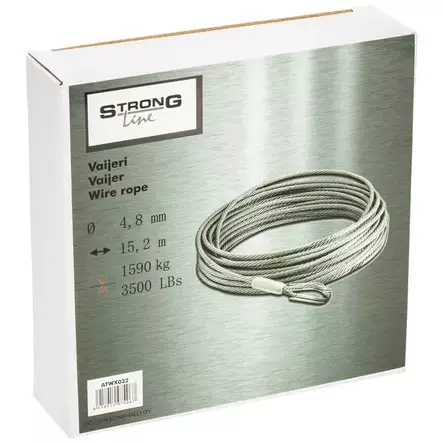 Vinssin vaijeri 3500LB 4,8mm x 15,2m - Mönkijän vinssit - ATWX032 - 2