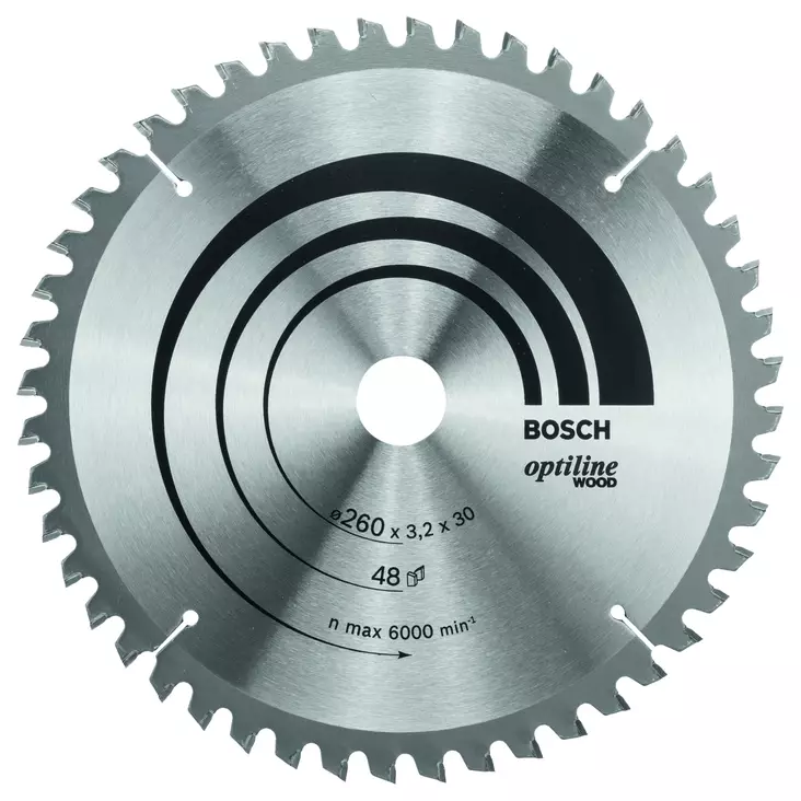 BOSCH SIRKKELINTERÄ 260X3,2X30 Z48 OP - Sirkkelinterät - 2608641202 - 1