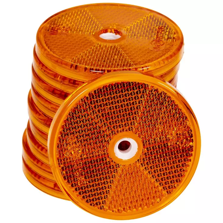 HEIJASTIN PYÖREÄ 61MM KELT. KIINN.REIÄT 10 KPL - Peräkärryn valot - ST100672 - 1