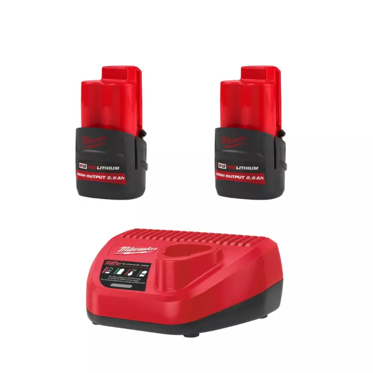 MILWAUKEE AKKUPAKETTI M12 HB2.5 - Akku-laturipaketit - NRG2502HB12 - 1