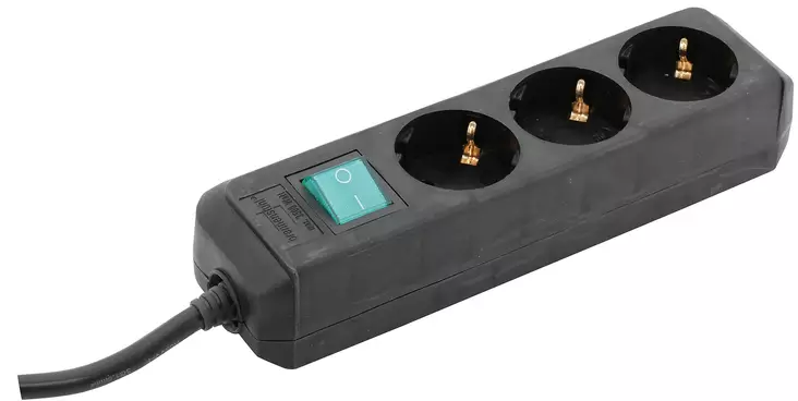 HAAROITUSJATKOJOHTO 3-OS 1,5M MUSTA KYTKIMELLÄ - Letku- ja sähkökelat - BR002 - 1