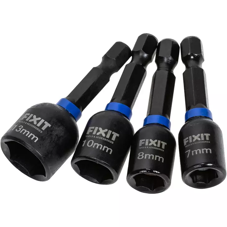 Magneettihylsysarja 4kpl 7mm,8mm,10mm,13mm HEX - Ruuvauskärjet ja pidikkeet - FIXHT73552 - 1