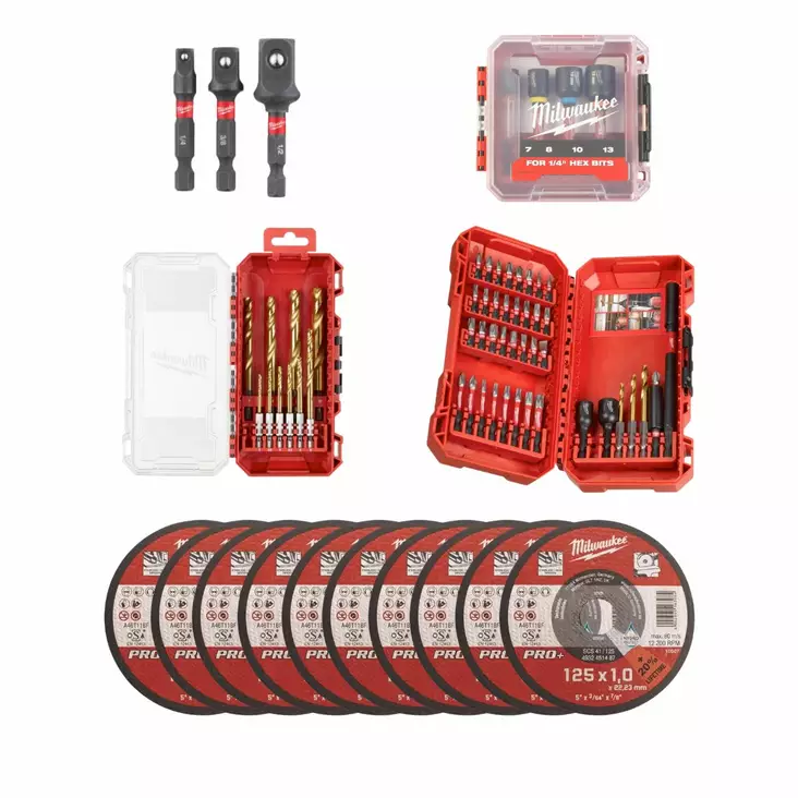 Milwaukee HEX Tarvikesarja - Ruuvauskärjet ja pidikkeet - MWHEXSARJA2 - 1