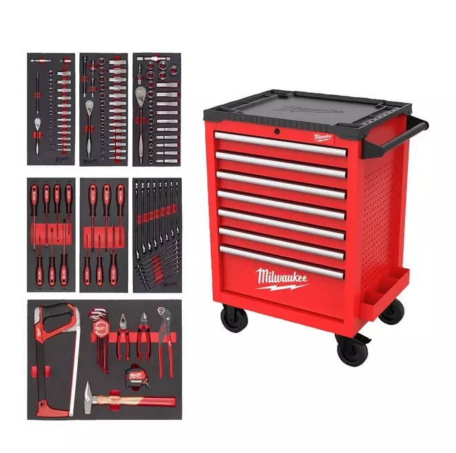 MILWAUKEE TYÖKALUVAUNU 69CM SARJA 131KPL - Työkaluvaunut - MW499182 - 1
