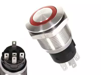 PAINONAPPI ANTI-VANDAL ON-ON 12V PUN. - Katkaisijat - 1570-30262 - 1