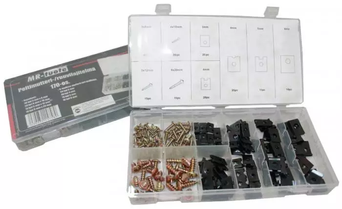 Peltimutteri-/ruuvilajitelma 170-os. - Essve kiinnitystarvikkeet - MR-1892 - 1