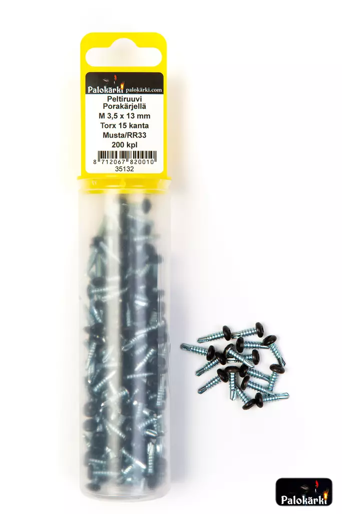 PELTIRUUVI PORAKÄRJELLÄ M3 3,5X13 MUSTA - Kateruuvit - 35132 - 2