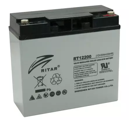 RITAR AKKU 12V, 20AH, 181X77X167MM - Ajoneuvojen akut - RT12200-F13 - 1