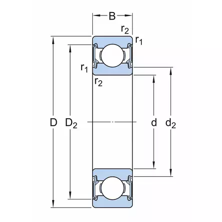 Urakuulalaakeri 17X40X12 C3 SKF - Istukat ja lisävarusteet - SKF6203-2RSHC3 - 2