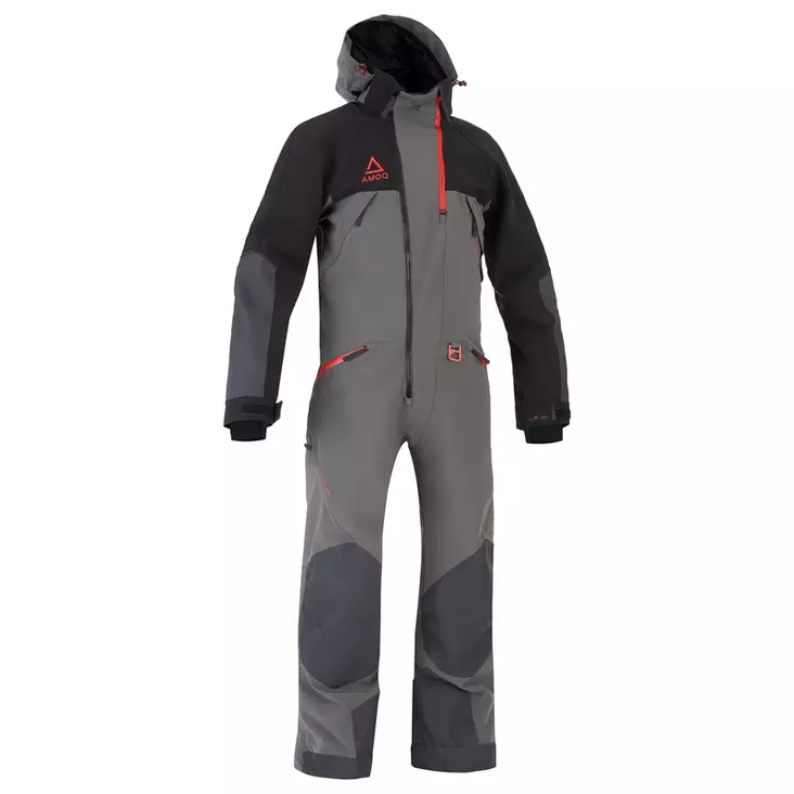 AMOQ FLEX MONOSUIT MUSTA/HARMAA/PUNAINEN - Kypärät ja ajovarusteet - 645-23140496-3 - 1