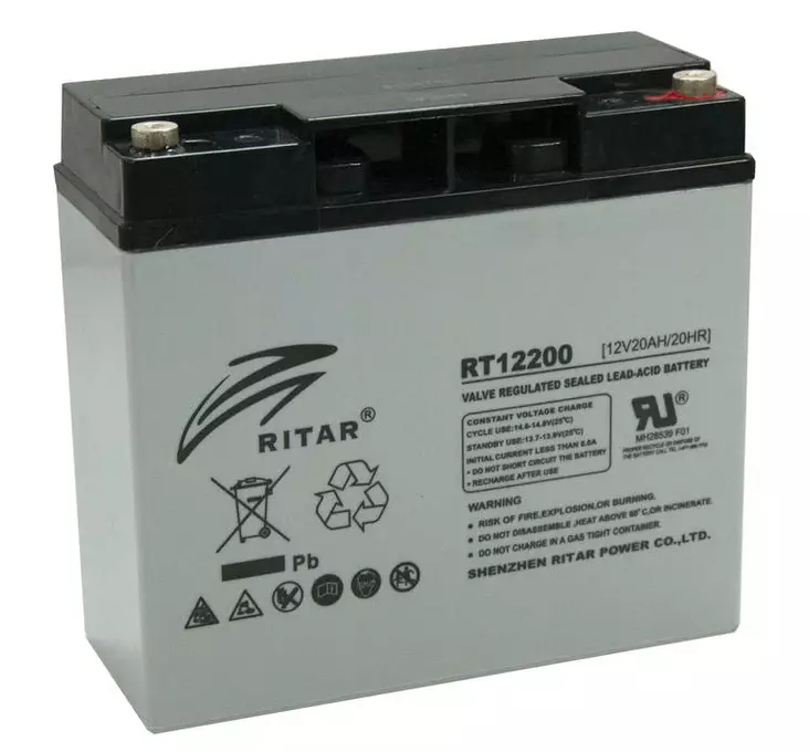 RITAR AKKU 12V, 20AH, 181X77X167MM - Ajoneuvojen akut - RT12200-F13 - 1