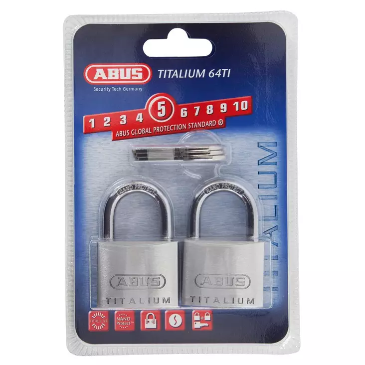 ABUS riippulukko 64TI/40, Titalium, tuplapakkaus - Lukot - A56413 - 1