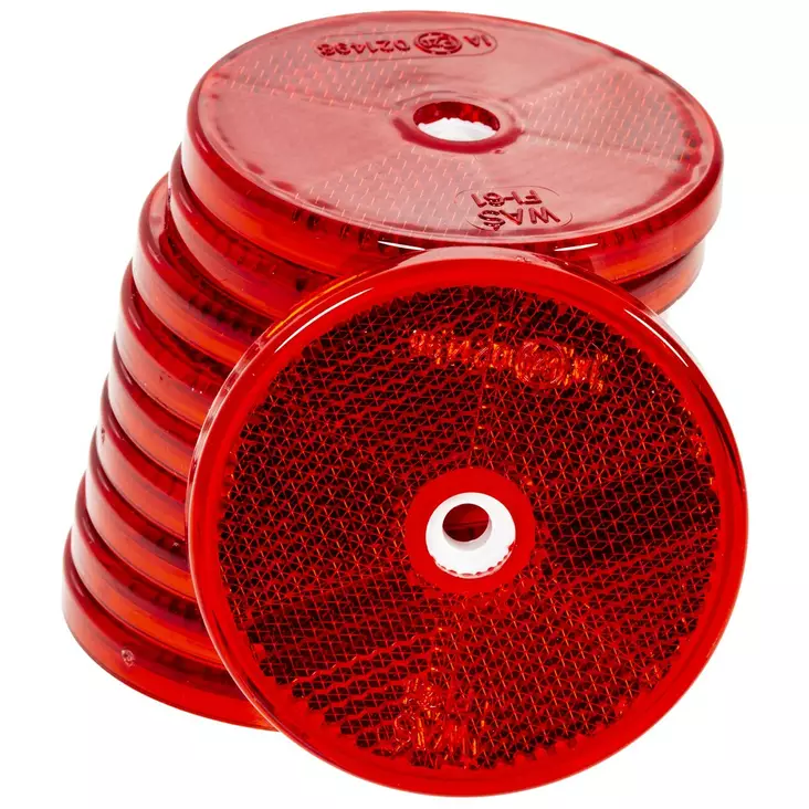 HEIJASTIN PYÖREÄ 61MM PUN. KIINN.REIÄT 10 KPL - Peräkärryn valot - ST100674 - 1