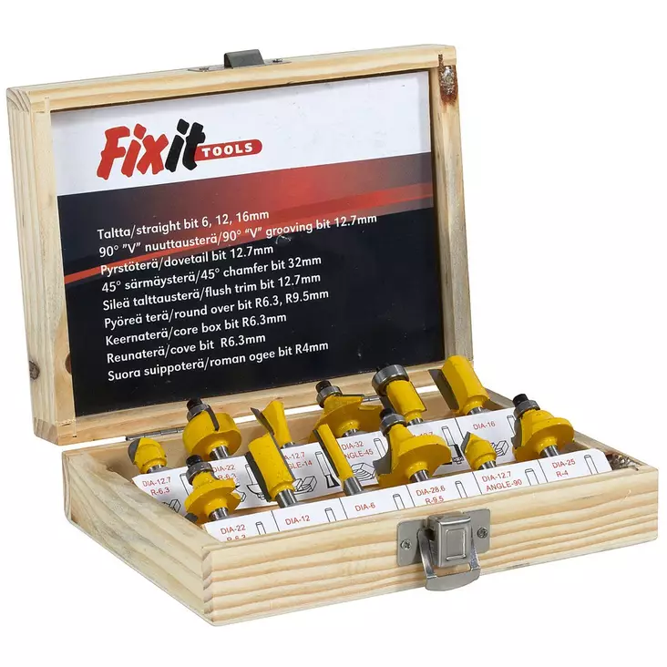 JYRSINTERÄSARJA 12-OS 6MM KARA - Jyrsimet - XK7014 - 1