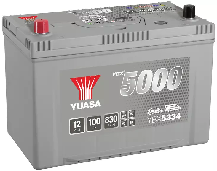AKKU YUASA 100AH +- 303X174X222 - Ajoneuvojen akut - YBX5334 - 1