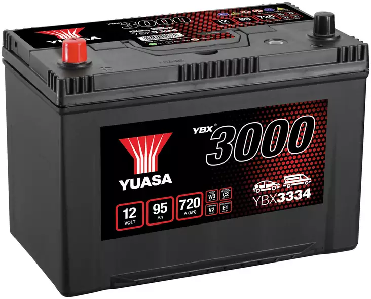 AKKU YUASA 95AH +- 303X174X222 - Ajoneuvojen akut - YBX3334 - 1