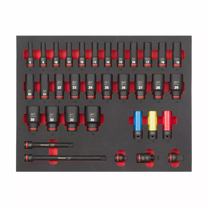 HYLSYSARJA 1/2" PITKÄ FOAM 34P - Moduulit työkaluvaunuihin - MW493394 - 1