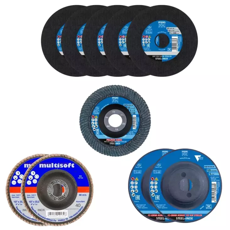 Katkaisulaikka+hiomalaikkasetti 125 mm - Katkaisulaikat - LAIKKASET4 - 1