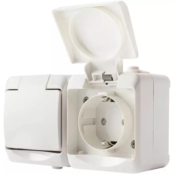 Pistorasia 2-Os Kannellinen IP44 - Letku- ja sähkökelat - AM0234 - 1