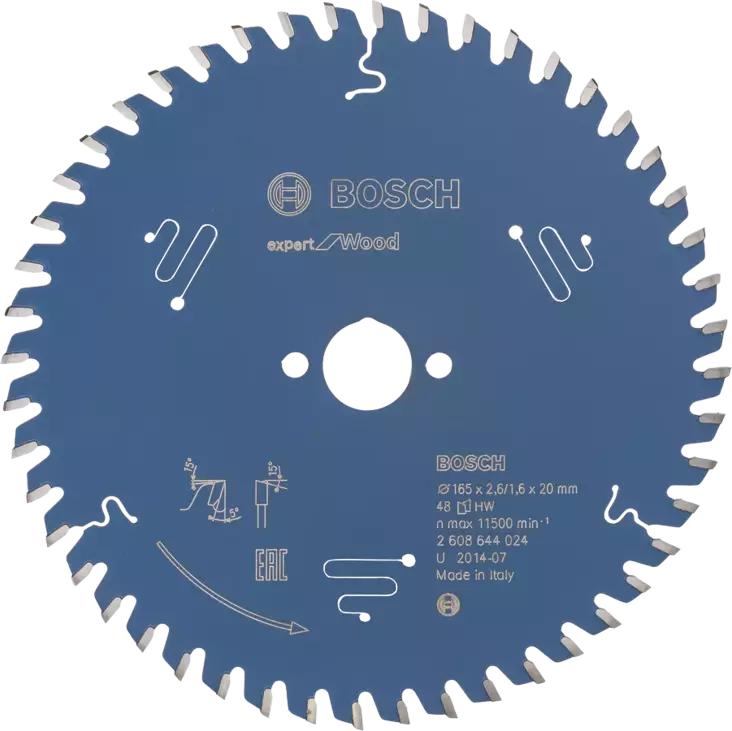 Bosch Pyörösahanterä puulle Expert for Wood 165X20X2,6/1,6 48H - Sirkkelinterät - 2608644024 - 1