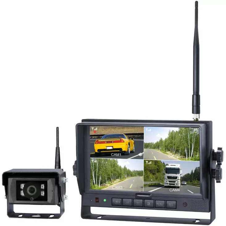 LANGATON PERUUTUSKAMERA SETTI HD 7 TUUMAA QUAD - Autoilutarvikkeet ja lisävarusteet - ST0555 - 1