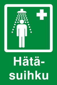 OPASTE JV 200X200 HÄTÄSUIHKU, MUOVI - Ensiapu ja työsuojelu - TRA045 - 1