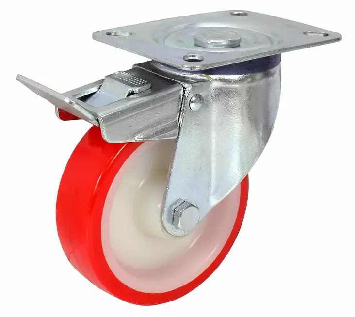 PYÖRÄ VAUNUN 100MM URET. KÄÄNT/JARRU - Vaunu- ja kalusterenkaat - XPJU10035 - 1