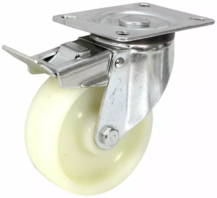 PYÖRÄ VAUNUN 100MM VALK. KÄÄNT/JARRU - Vaunu- ja kalusterenkaat - XPJ100035 - 1