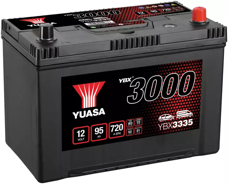 AKKU YUASA 95AH -+ 303X174X222 - Ajoneuvojen akut - YBX3335 - 1