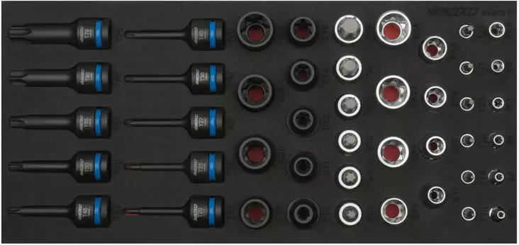Boxo Torx & E-Torx Sarja 1/4"&1/2" 45 Osaa - Moduulit työkaluvaunuihin - 284-BX925 - 1