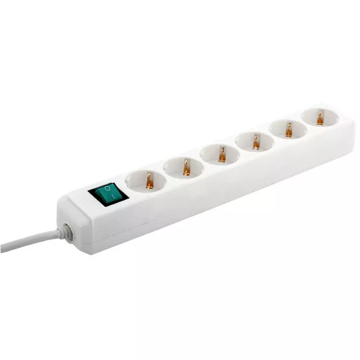 HAAROITUSJATKOJOHTO 6-OS 3M VALKOINEN KYTKIMELLÄ - Letku- ja sähkökelat - BR006 - 1