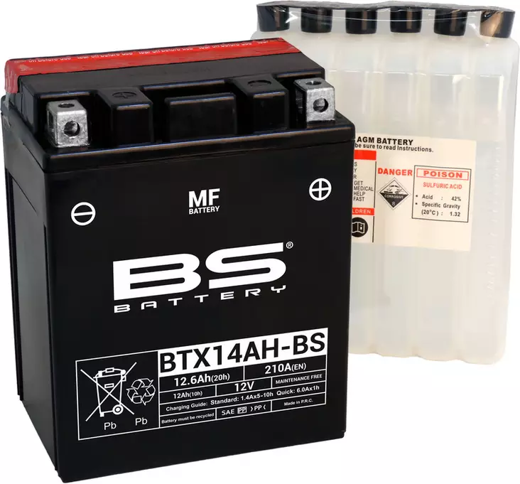 MÖNKIJÄN AKKU BS BATTERY BTX14AH-BS MF (CP) MAINTENANCE FREE - Ajoneuvojen akut - 140-300606 - 1