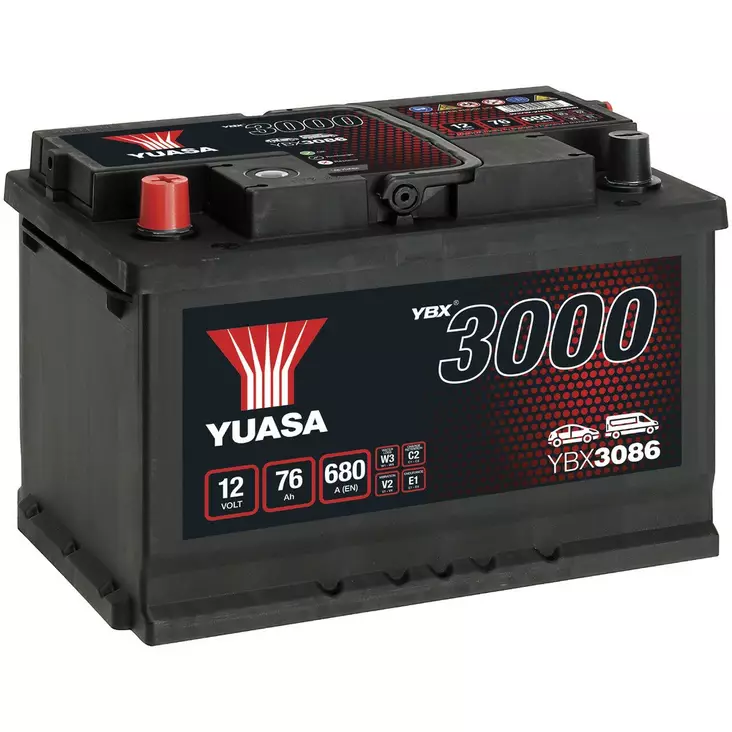 YBX3086 12V 76AH 680A YUASA SMF BATTERY - Ajoneuvojen akut - YBX3086 - 1