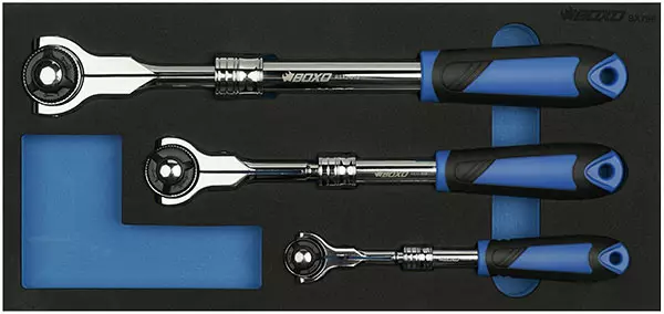 TELESKOOPPIRÄIKKÄSARJA NIVELLETTY 1/4" ,3/8", 1/2" - Moduulit työkaluvaunuihin - 284-BX796 - 1