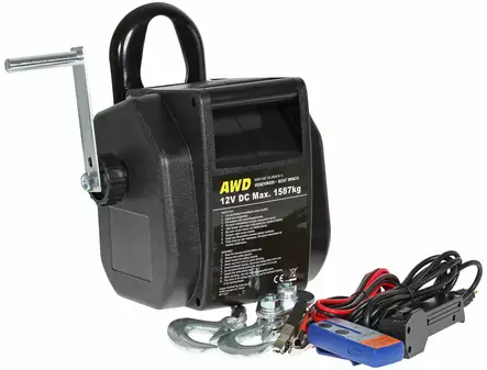 VENEVINSSI 12V / 350W 1587KG KAUKO-OHJAIN - Mönkijän vinssit - AWD1587 - 1